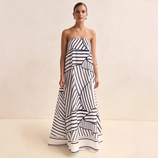 Off-the-shoulder Printed Slip Dress For Women