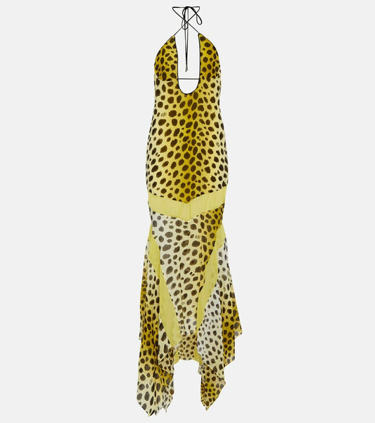 Leopard Print Halter Maxi Dress 🐆
