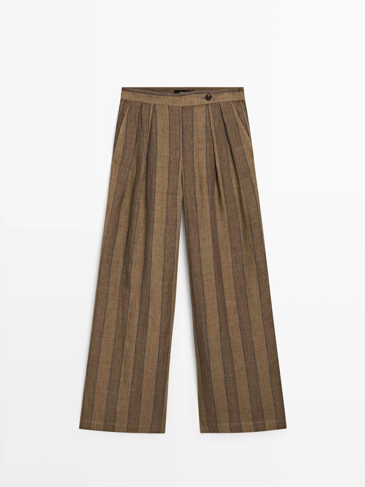 Striped Linen Vest + Wide-Leg Pants