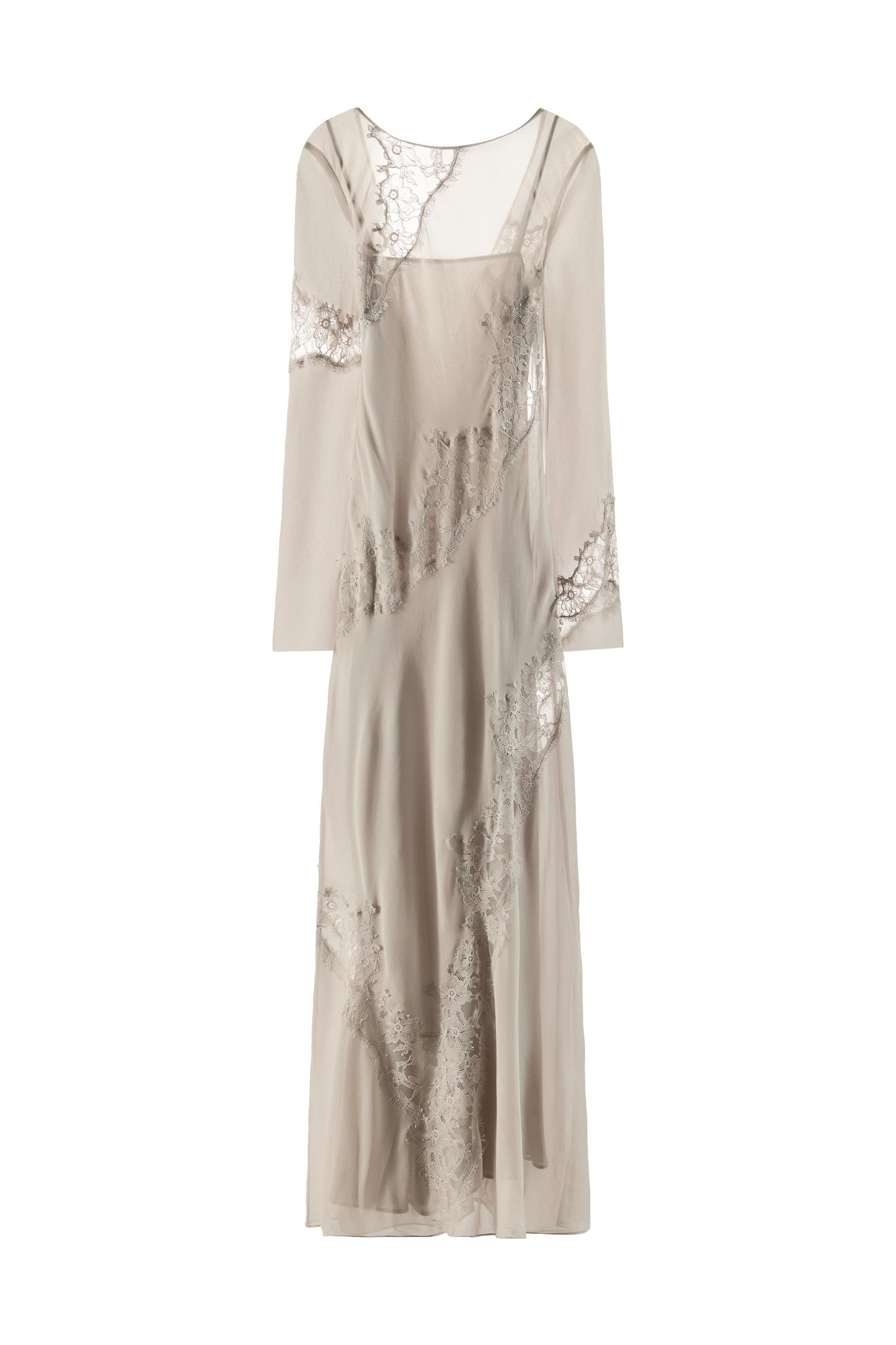 EMBROIDERED LACE GEORGETTE MIDI DRESS