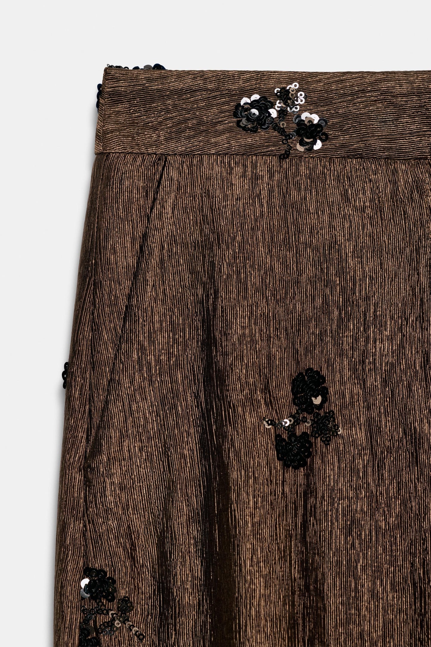 HALTER SEQUIN TOP+WIDE-LEG TROUSERS