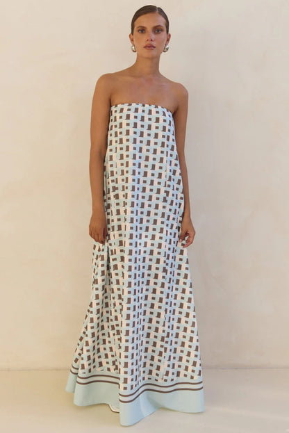 Off-the-shoulder Printed Slip Dress For Women