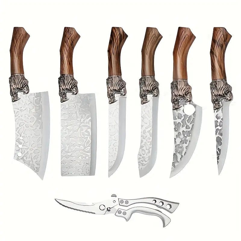 🔥Limited Time 50% Off🔥Multi-functional knife set，outdoor camping car set, scissors, steak knife, beef knife pork knife, chicken and duck meat knife