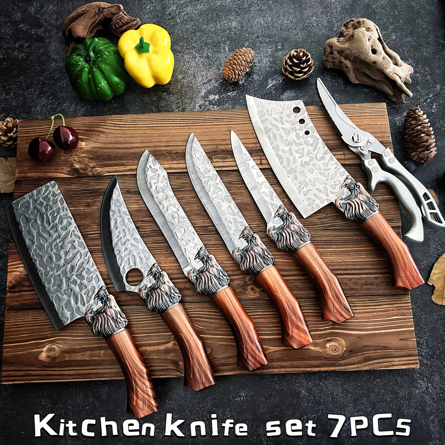 🔥Limited Time 50% Off🔥Multi-functional knife set，outdoor camping car set, scissors, steak knife, beef knife pork knife, chicken and duck meat knife