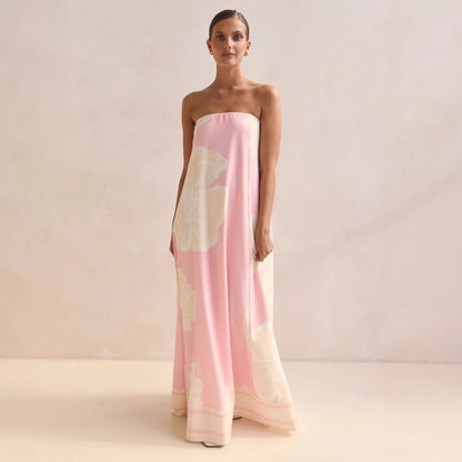 Off-the-shoulder Printed Slip Dress For Women