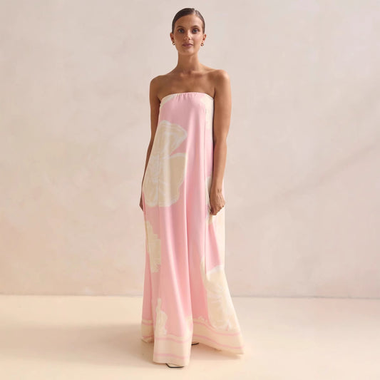 Off-the-shoulder Printed Slip Dress For Women