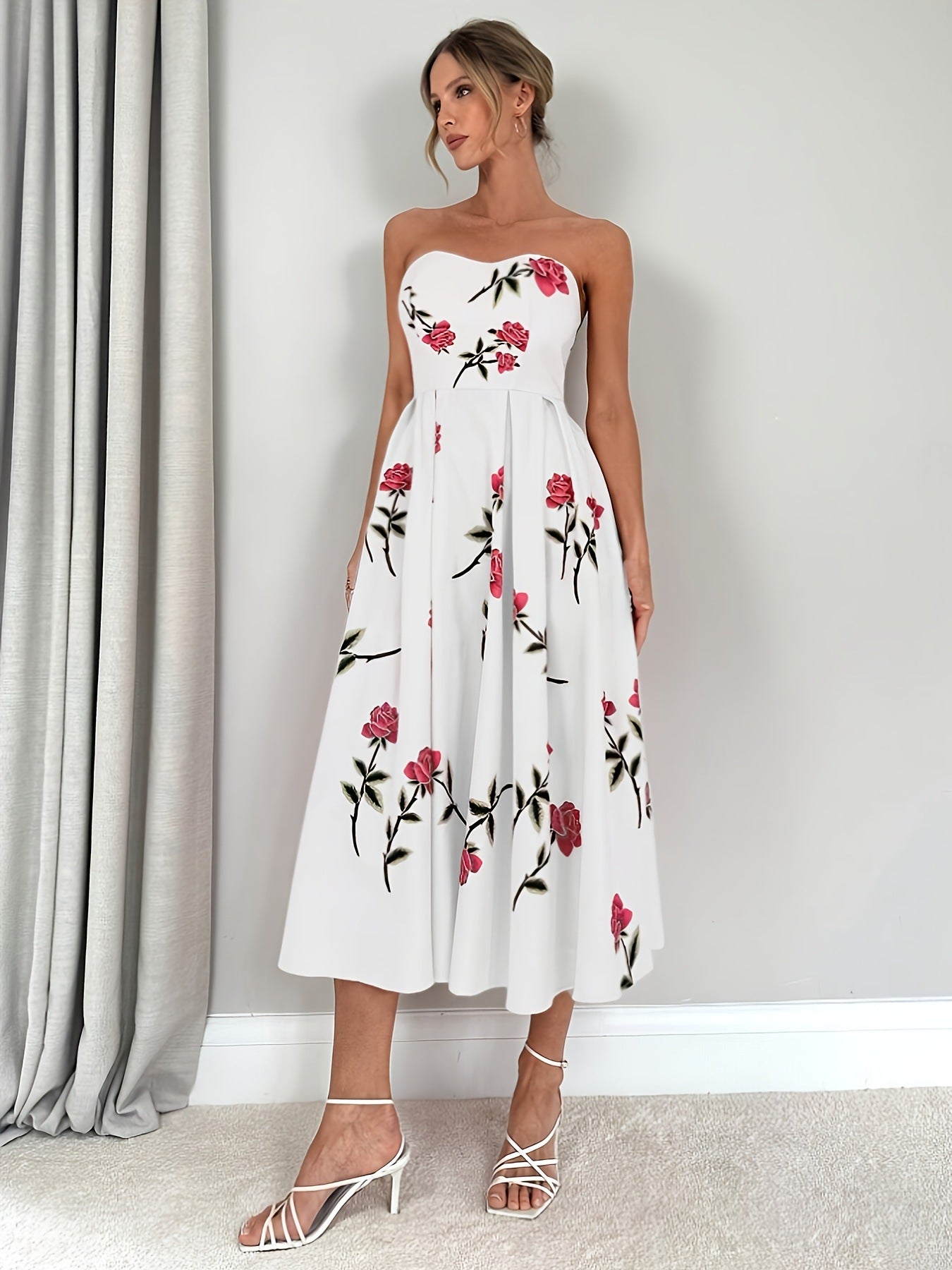 Elegant Line Women's A-Line Floral Print