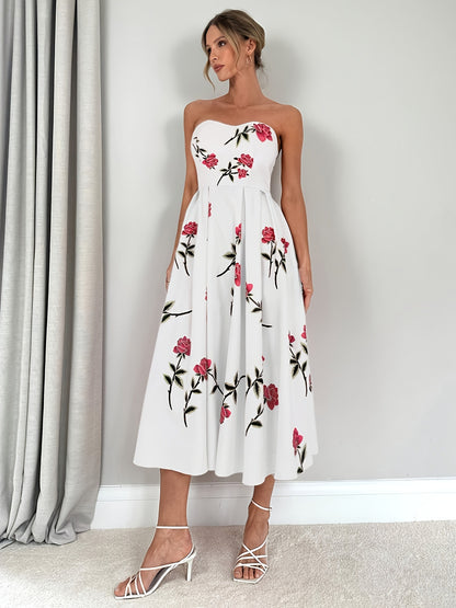 Elegant Line Women's A-Line Floral Print