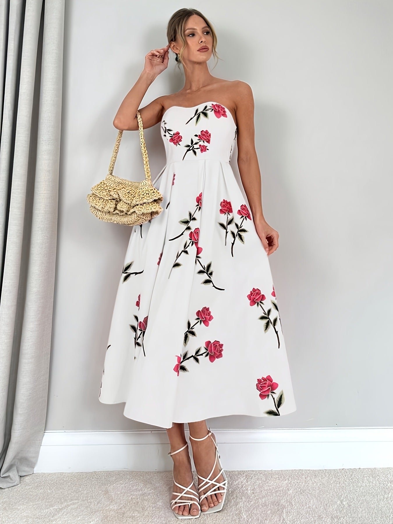 Elegant Line Women's A-Line Floral Print