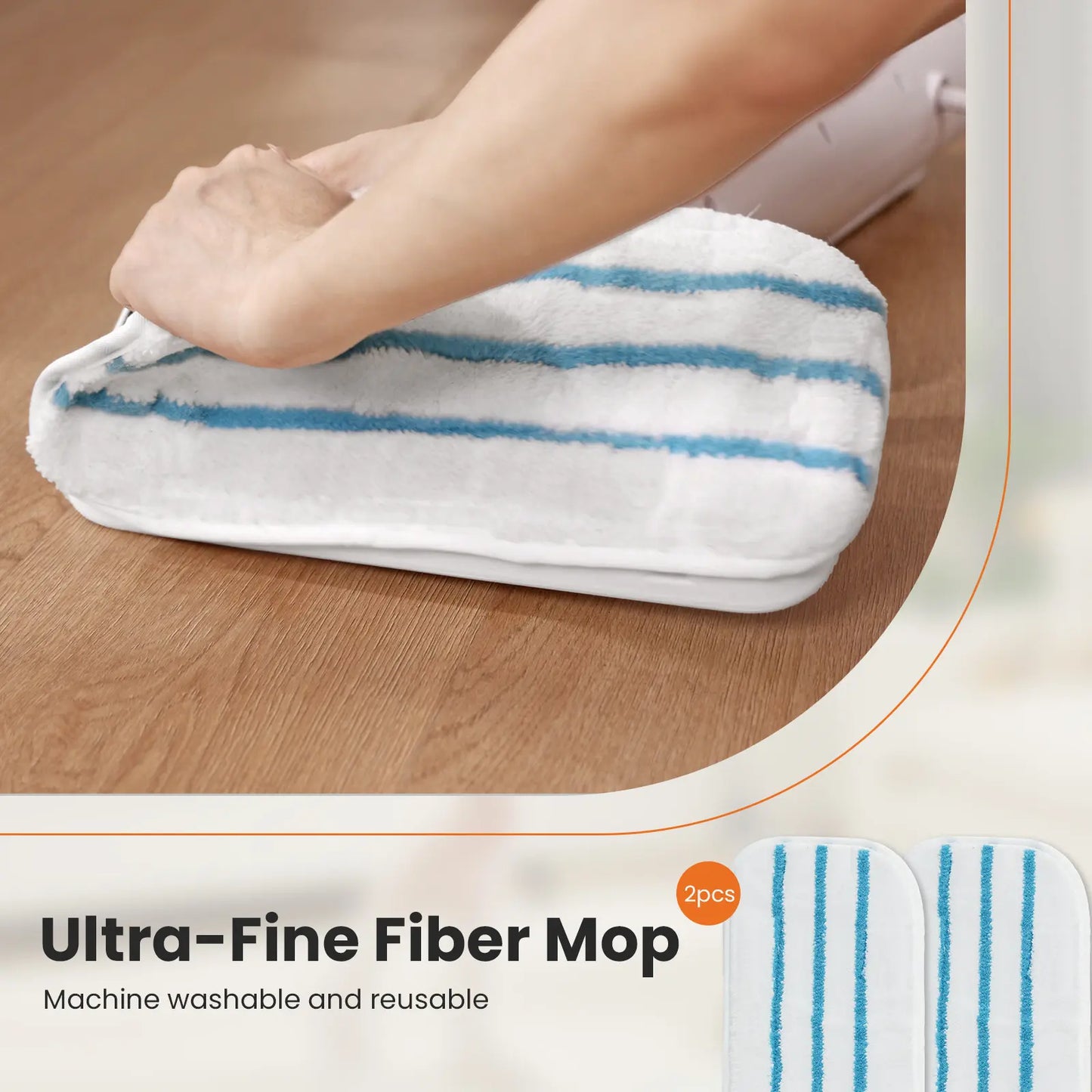 Lightweight Steam Mop Cleaner for Floors & Carpet with Washable Pads