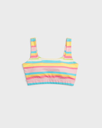 Sophisticated Vintage Pastel Stripe High-Waist Shorts Set