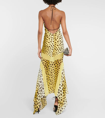 Leopard Print Halter Maxi Dress 🐆