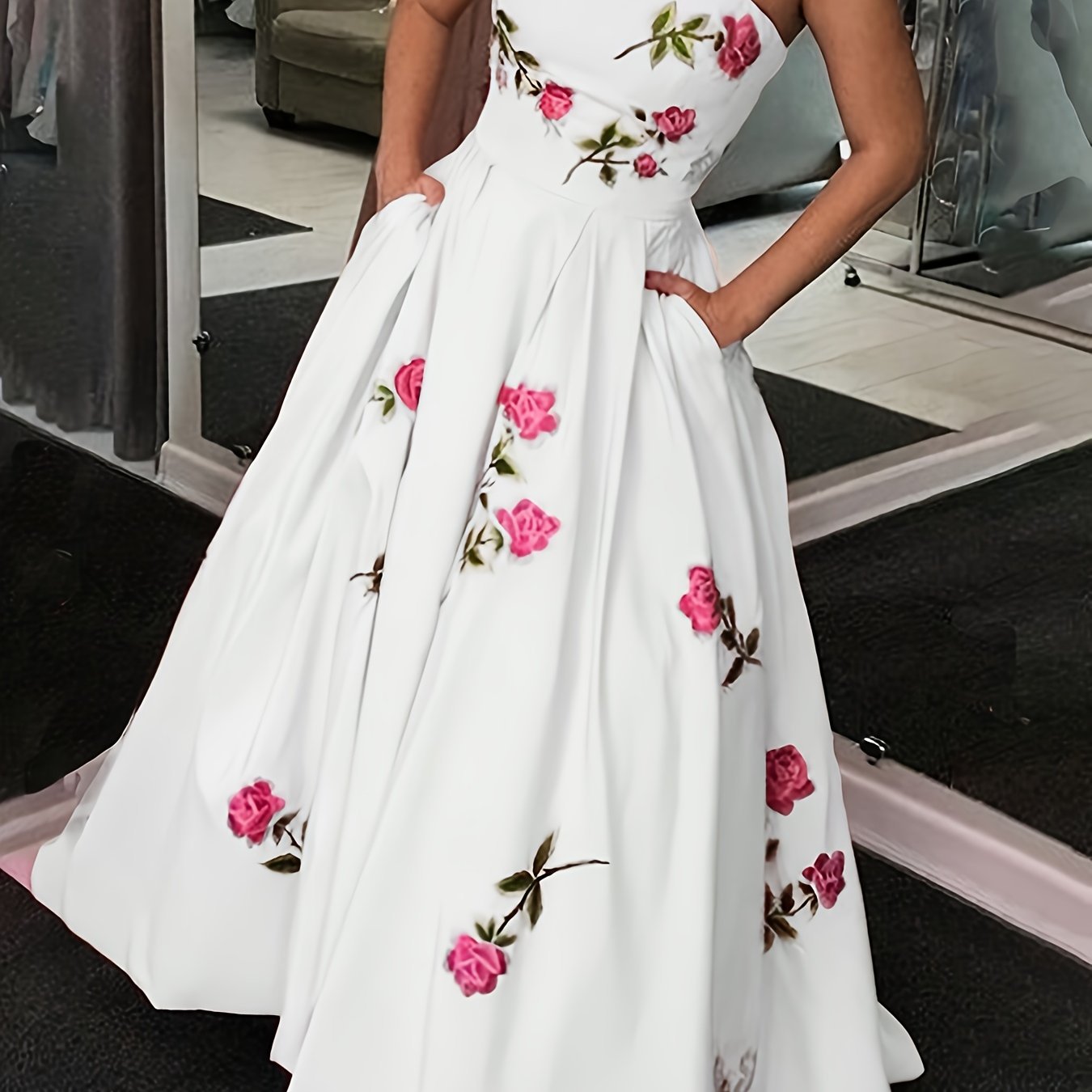 Elegant Line Women's A-Line Floral Print