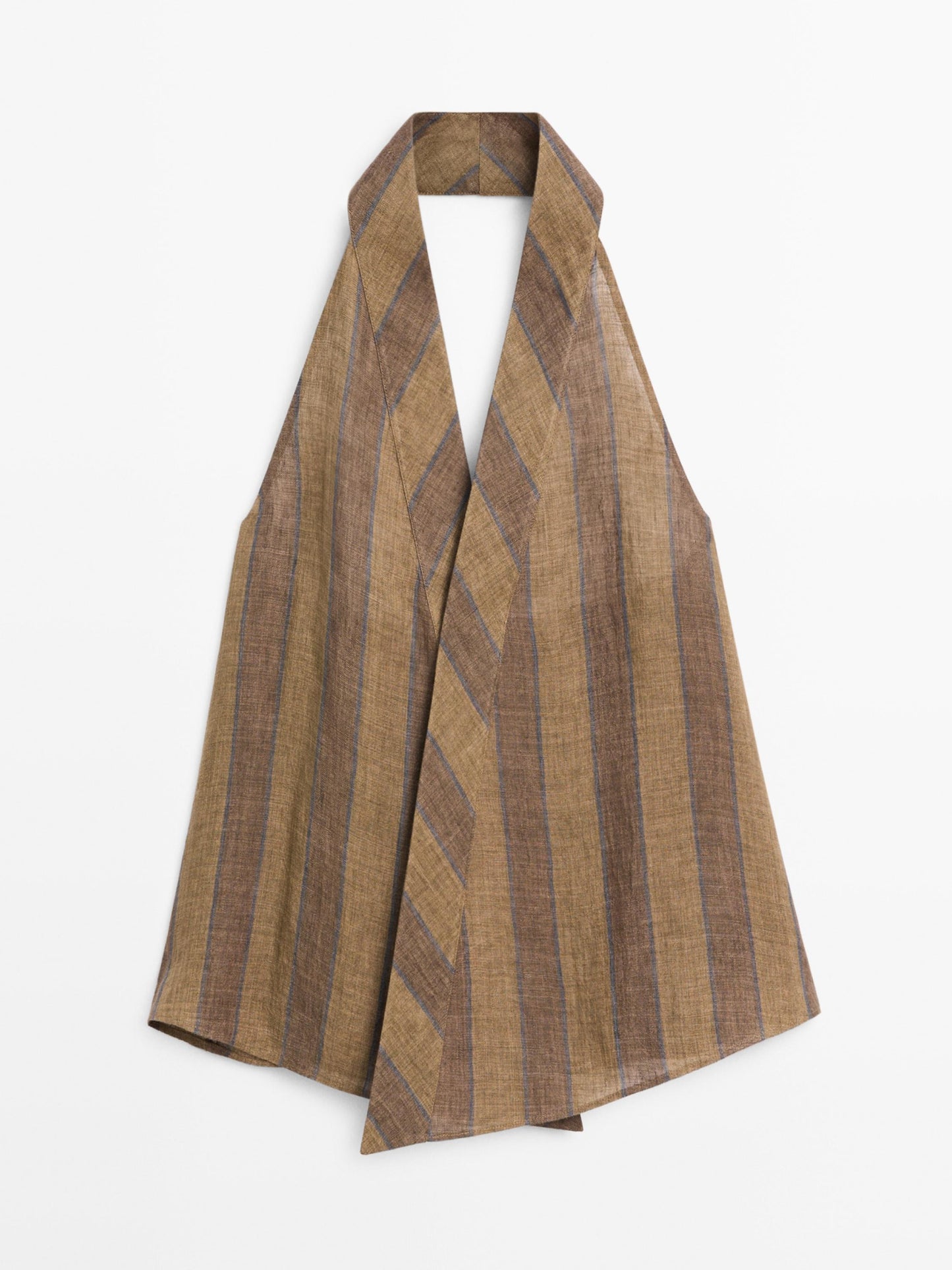 Striped Linen Vest + Wide-Leg Pants
