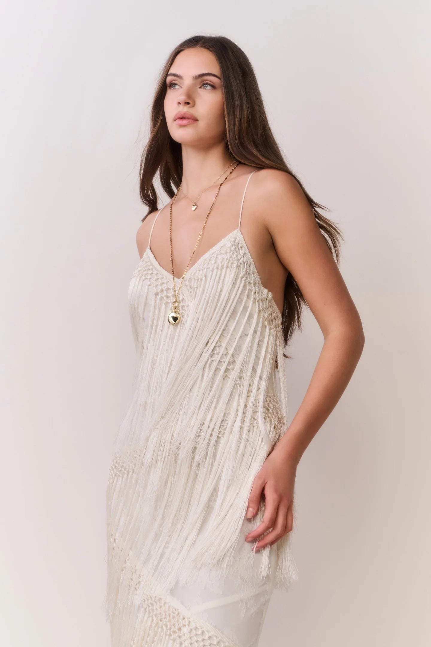 Delphi Fringe Lace Gown
