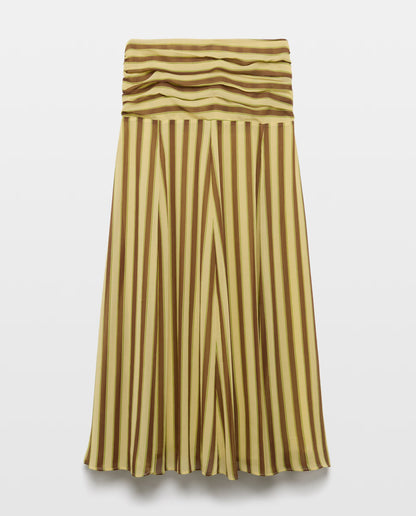 Tan And Yellow Striped Two-Piece Set