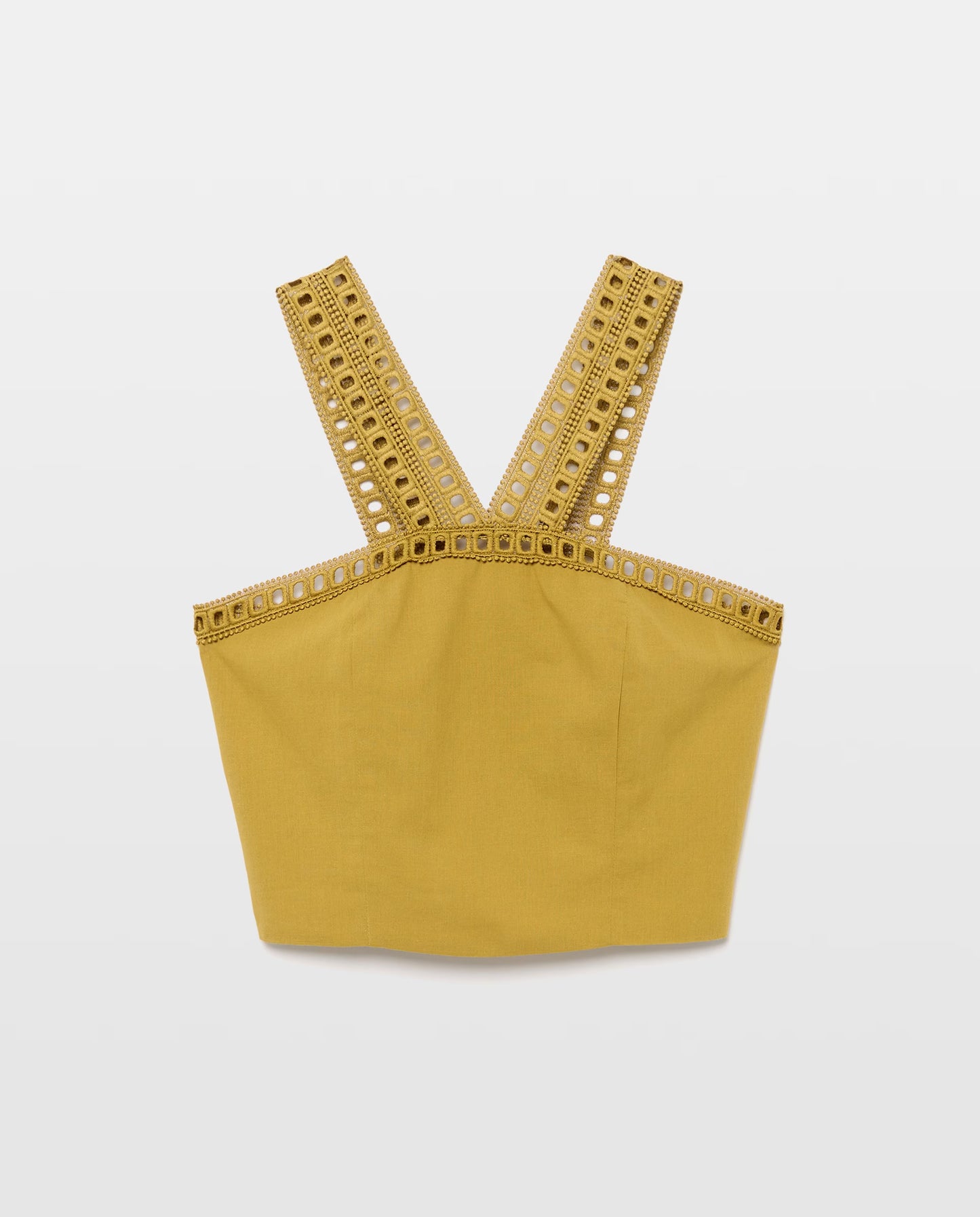 Lace-Trimmed Cut-Out Camisole Dress