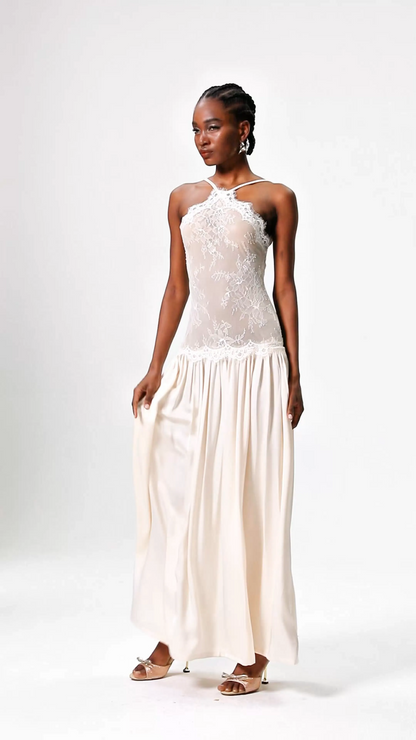 Cadwalader Lace Floral Ruch Maxi Dress