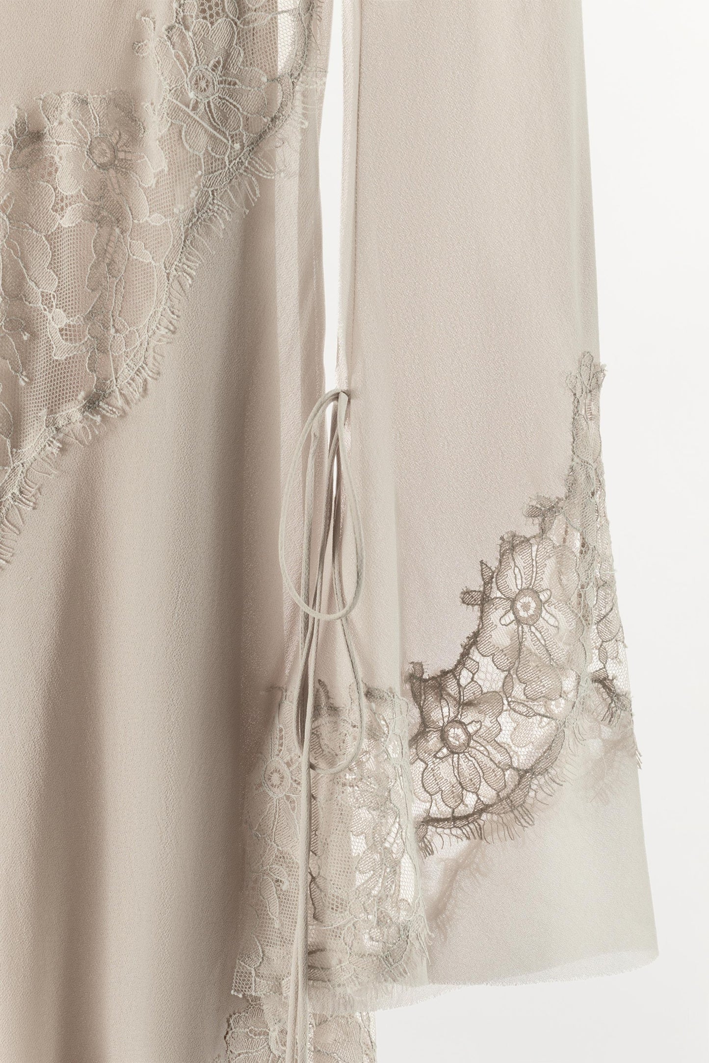 EMBROIDERED LACE GEORGETTE MIDI DRESS