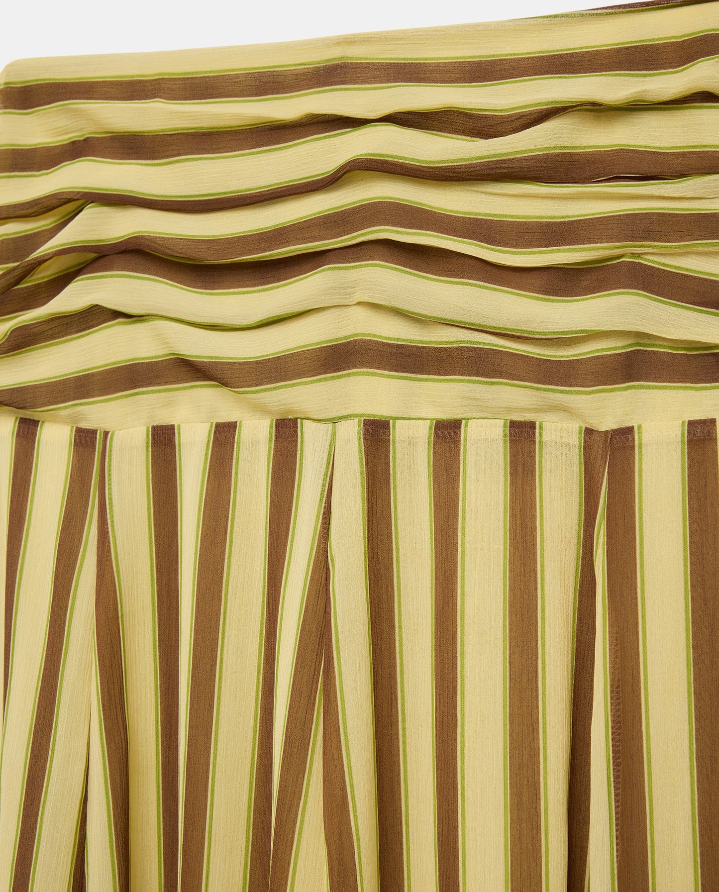 Tan And Yellow Striped Two-Piece Set