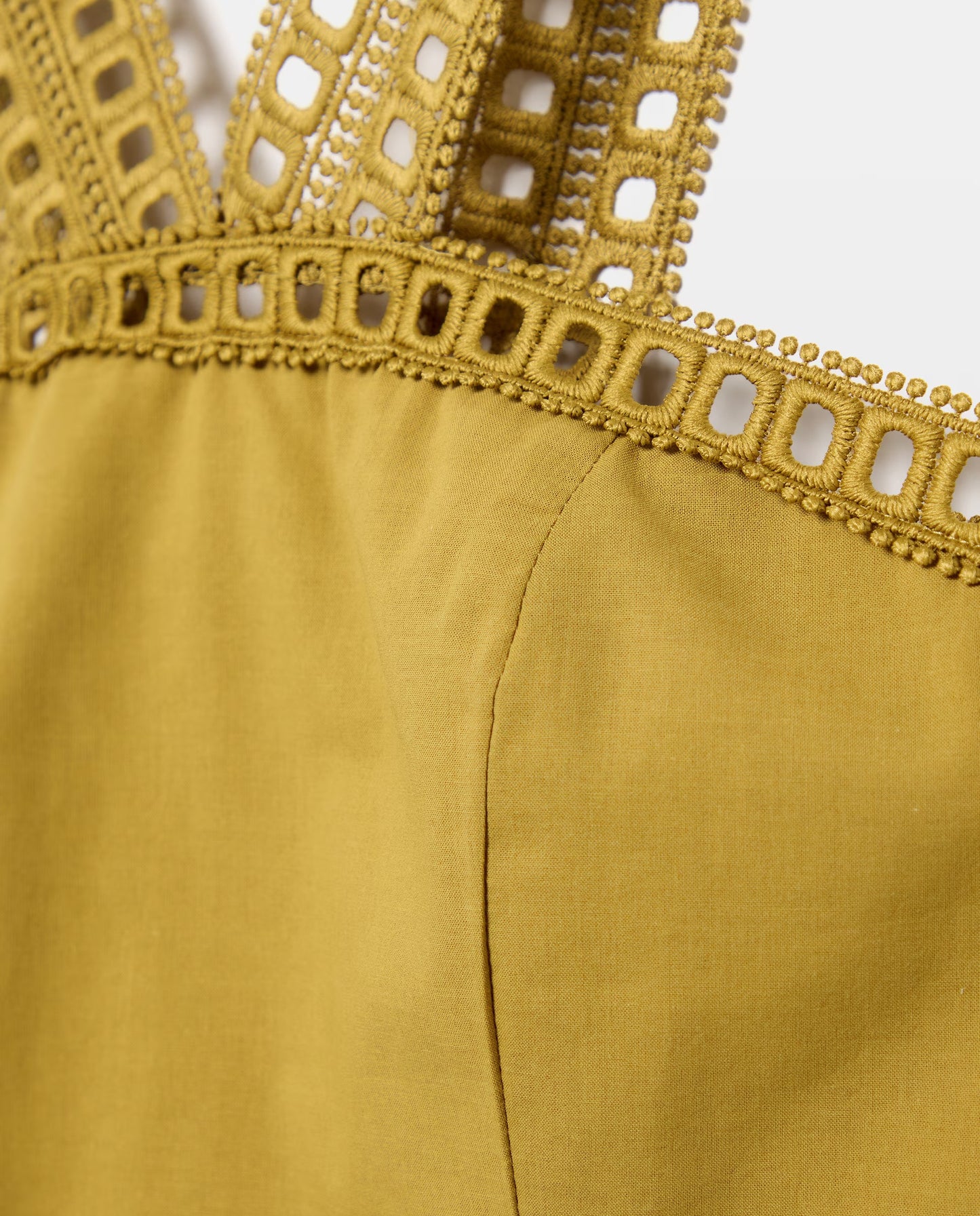 Lace-Trimmed Cut-Out Camisole Dress