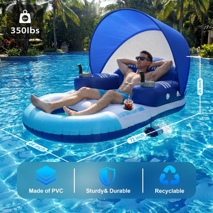 Motorized Pool Float with Canopy