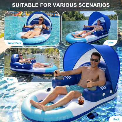 Motorized Pool Float with Canopy