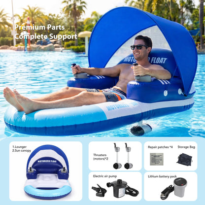 Motorized Pool Float with Canopy