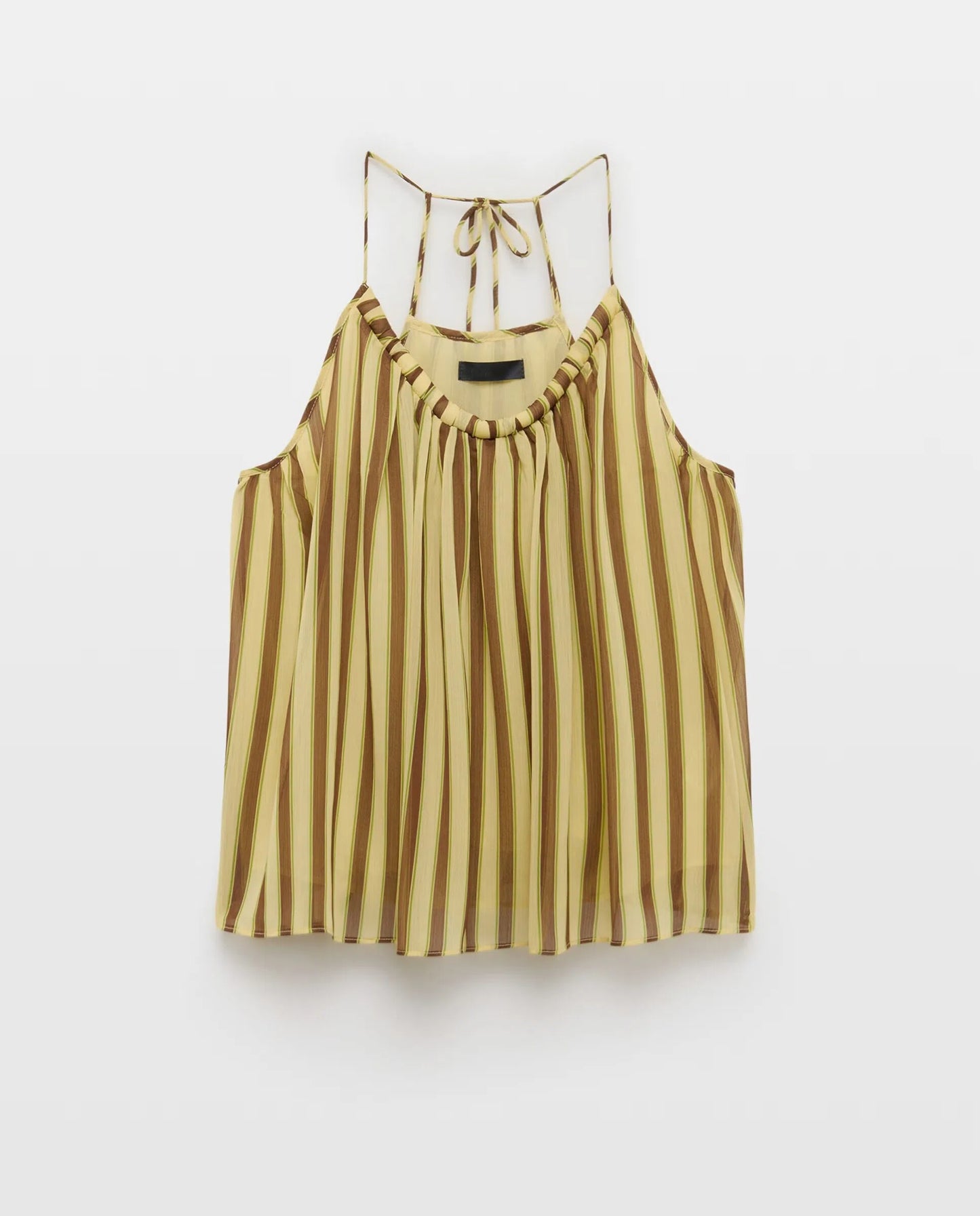 Tan And Yellow Striped Two-Piece Set
